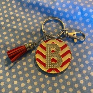 B Pink Sparkling Bag Charm or Key Chain